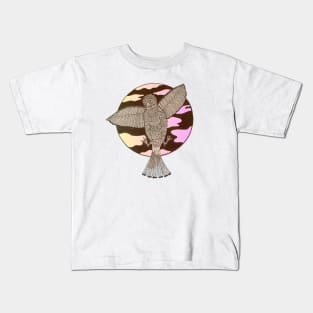 Bird in flight pink sky Kids T-Shirt